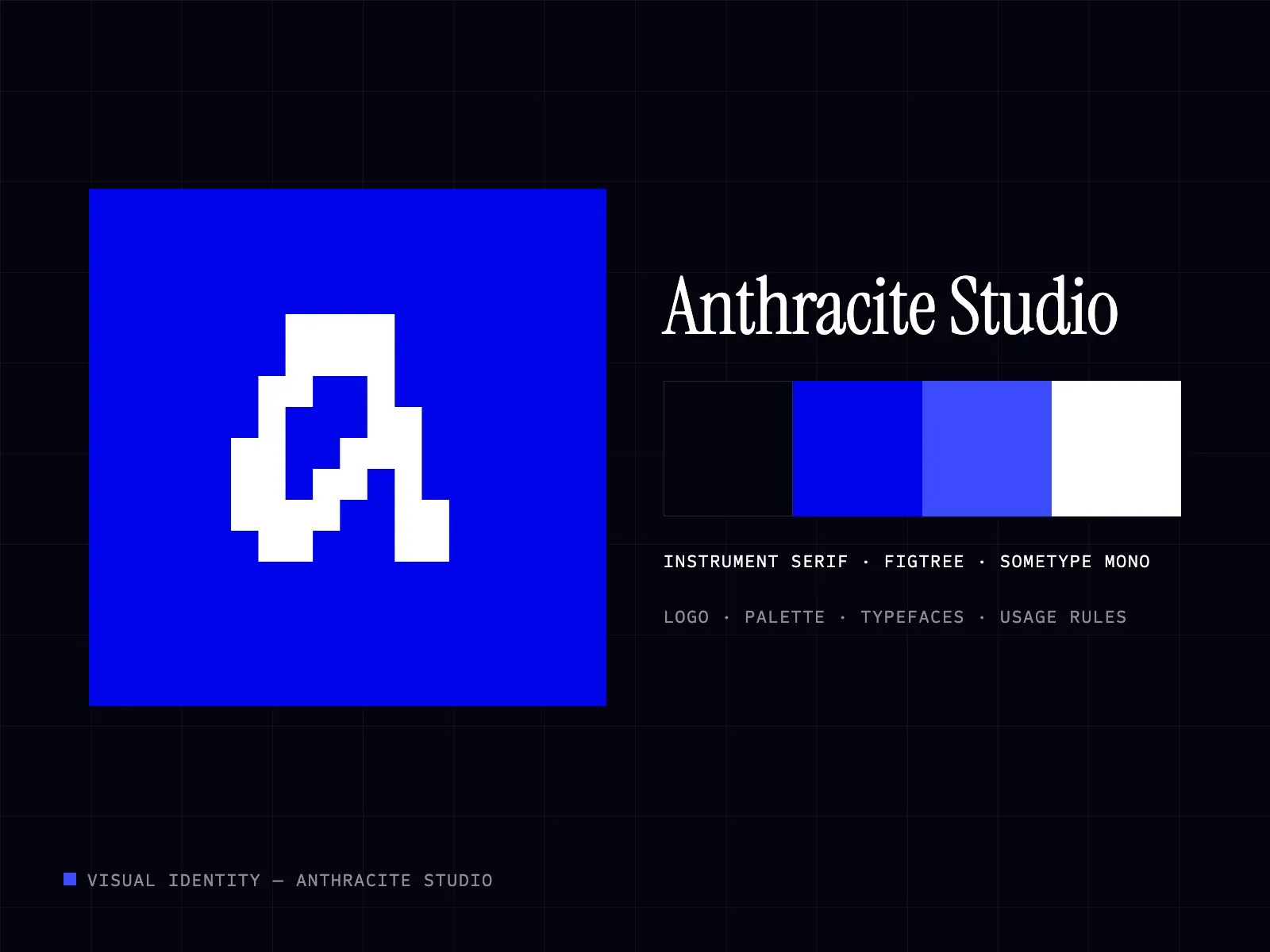Anthracite Studio visual identity: logo, palette and typefaces