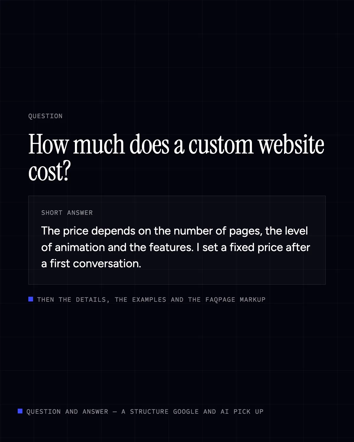 Question-and-answer block: question, short answer, then details