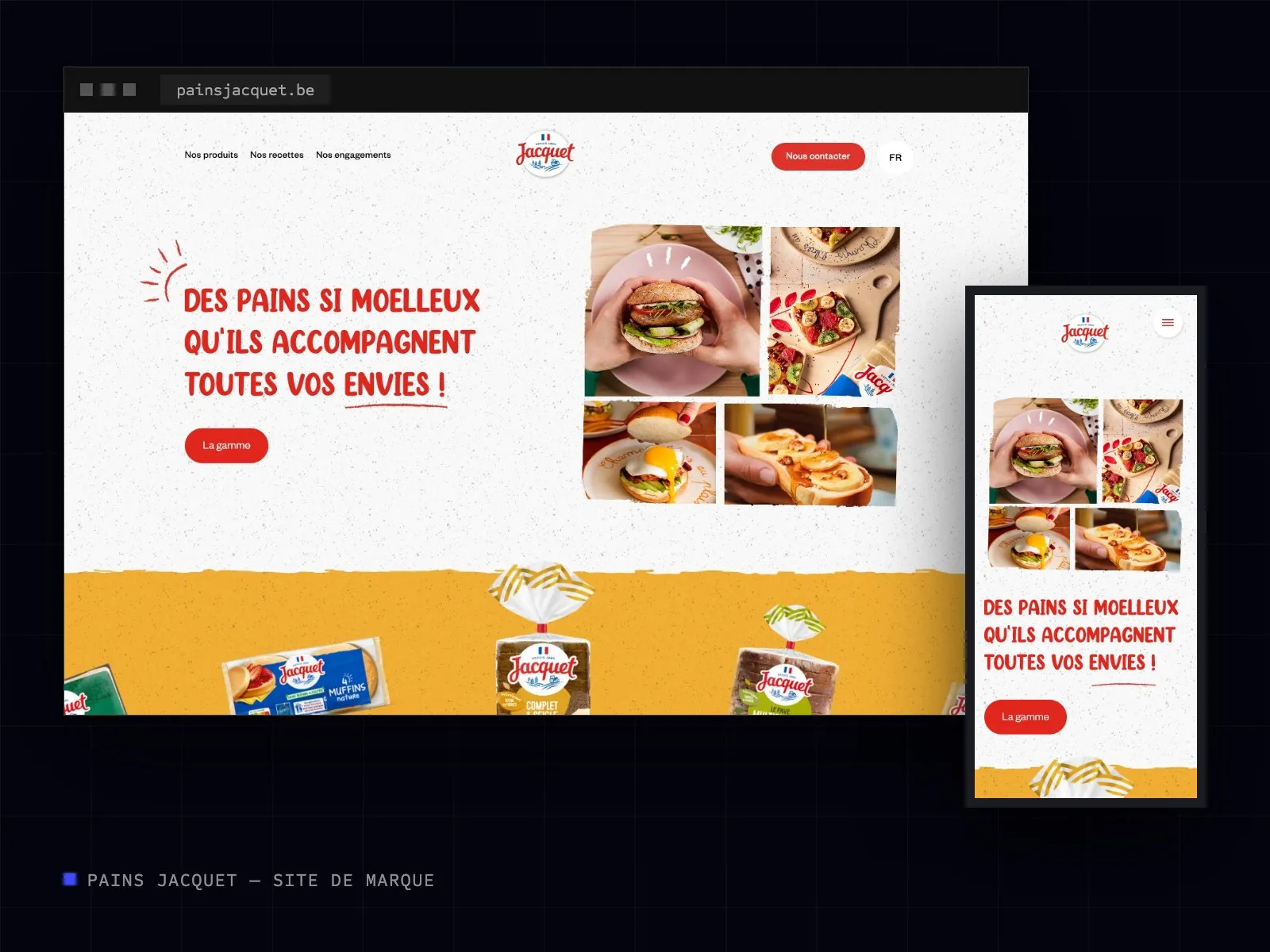 Site Pains Jacquet sur ordinateur et sur mobile