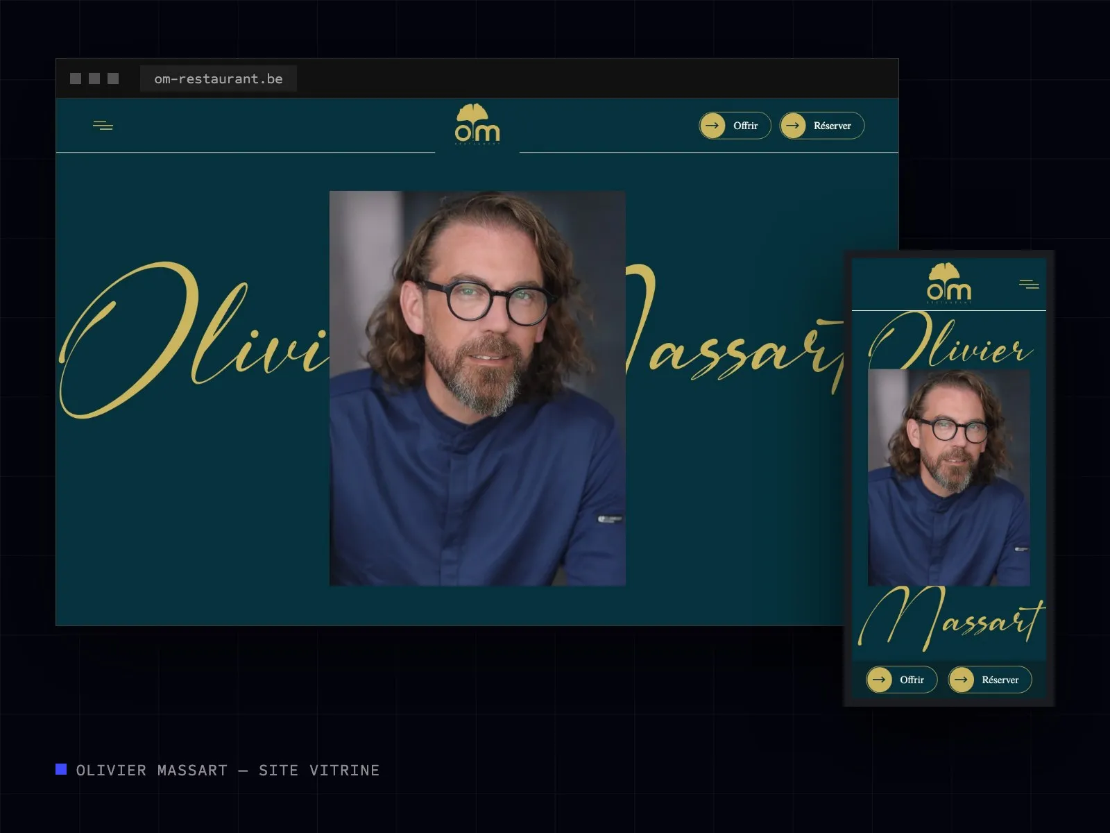 Site Olivier Massart sur ordinateur et sur mobile