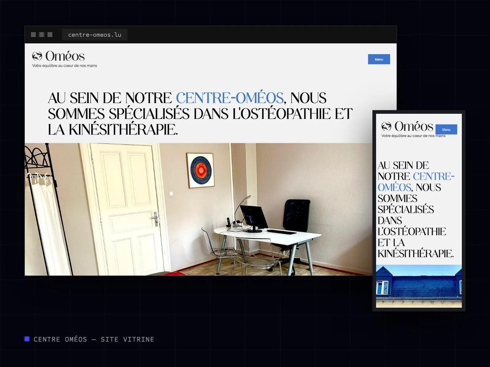 Site Centre Oméos sur ordinateur et sur mobile
