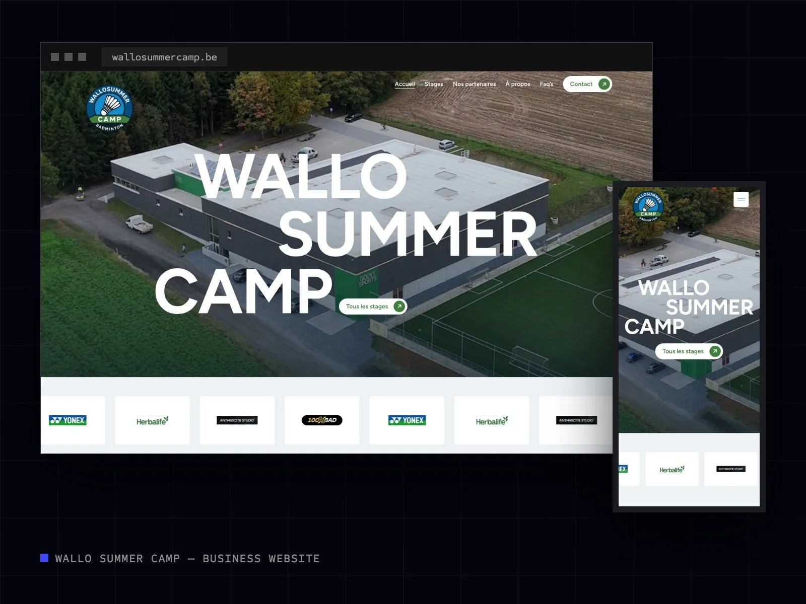 Wallo Summer Camp website on desktop and mobile