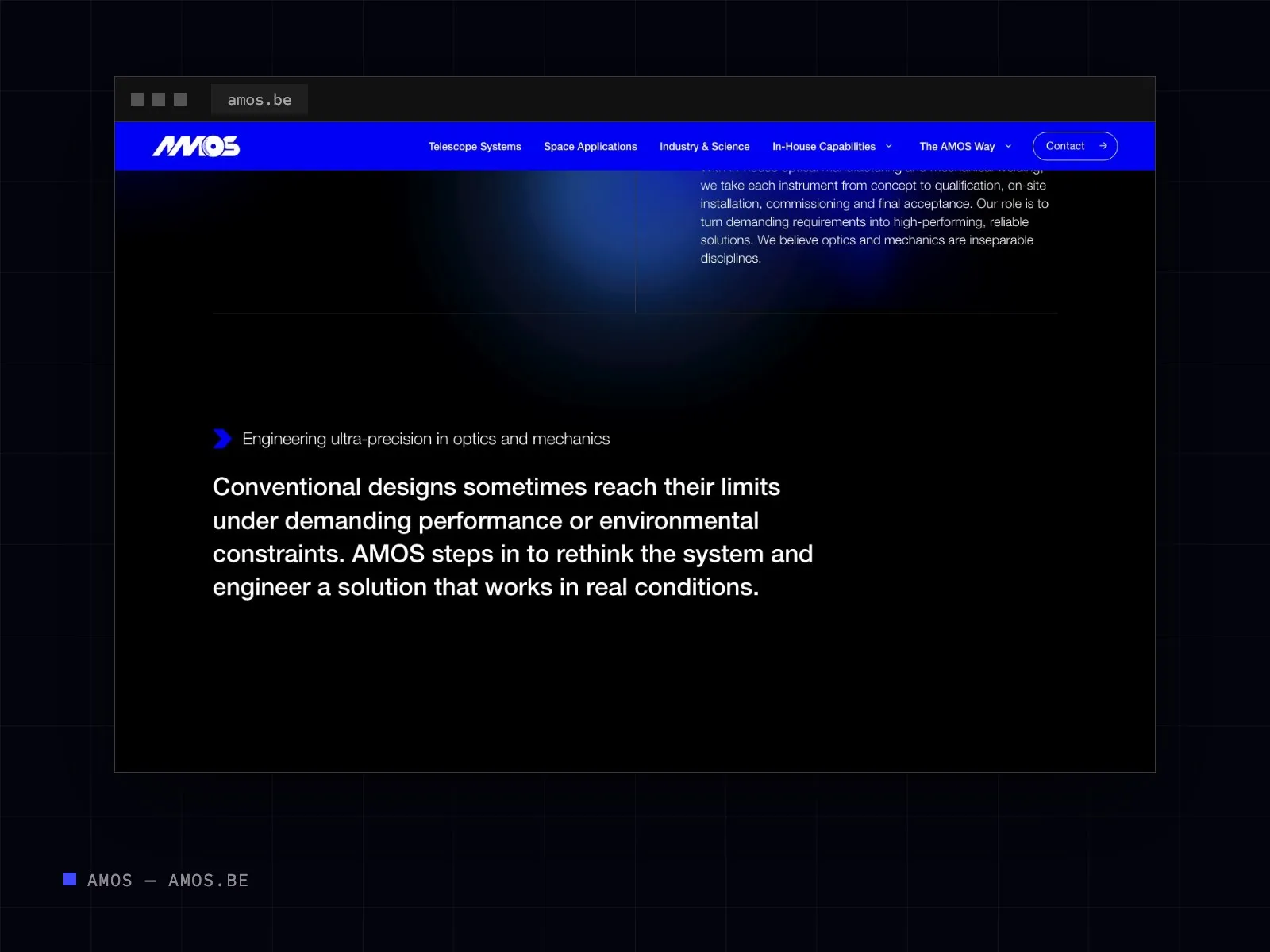 Section intérieure du site AMOS