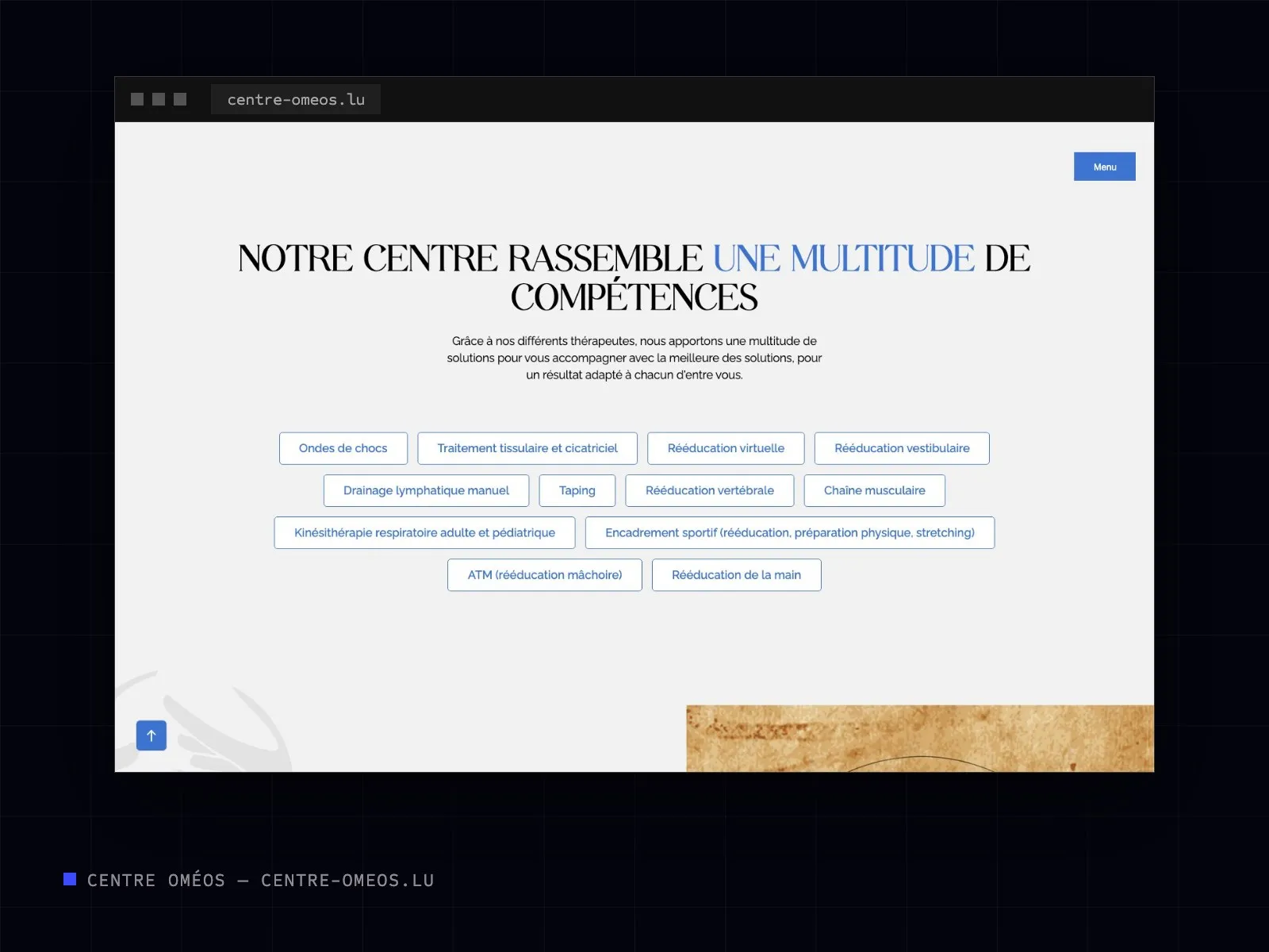 Section intérieure du site Centre Oméos