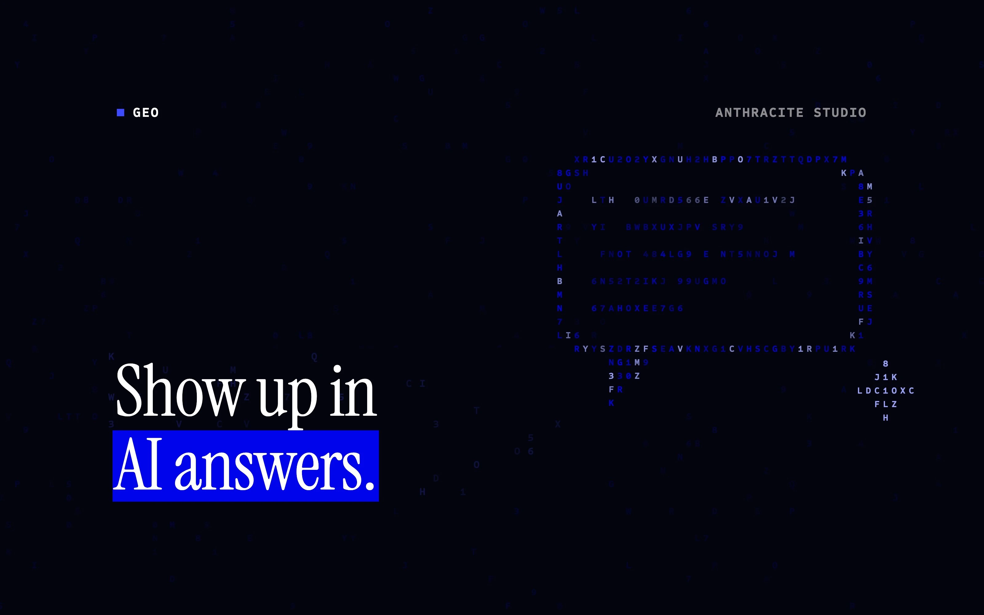 Article title on a dark background, surrounded by blue characters
